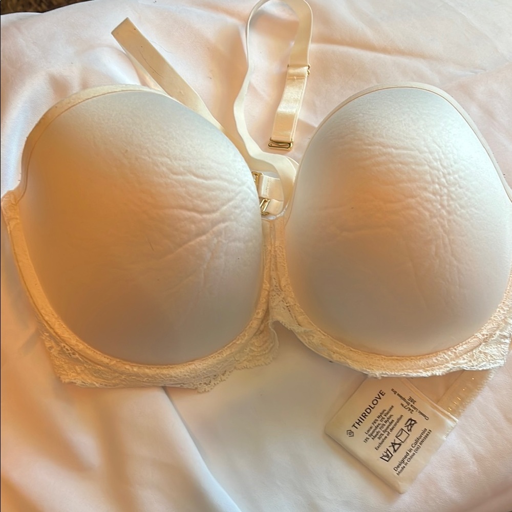 ThirdLove Cream strapless, Bra with removable straps and Seamless Design